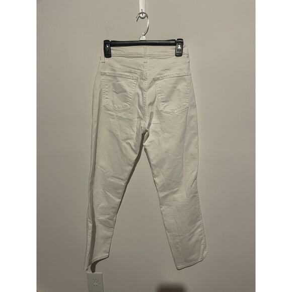 Old Navy Women Jeans White Denim Stretch Sky Hi Straight Button Fly Size 0 - Picture 4 of 5